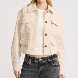 Express Boucle Four Pocket Cropped Jacket